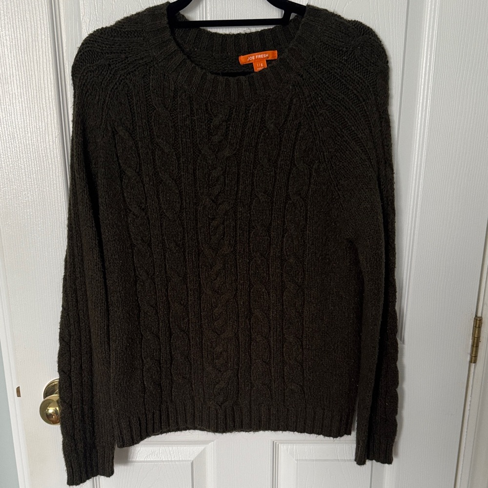 Joe Fresh Olive Cable Knit Sweater